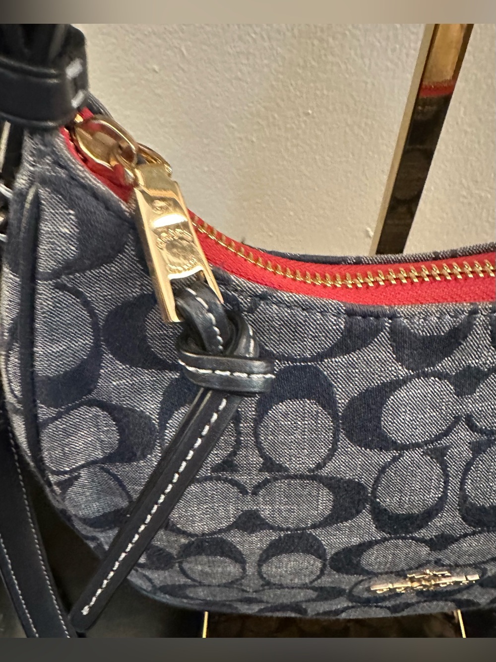 COACH Kleo Denim Hobo Signature Two Way Shoulder Crossbody Bag - Picture 5 of 8